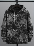 Men's Upstream Carp Japanese Lino Pattern Hoodie