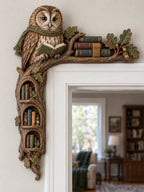 🦉Wise Owl Reading a Book Door Frame Corner Decor