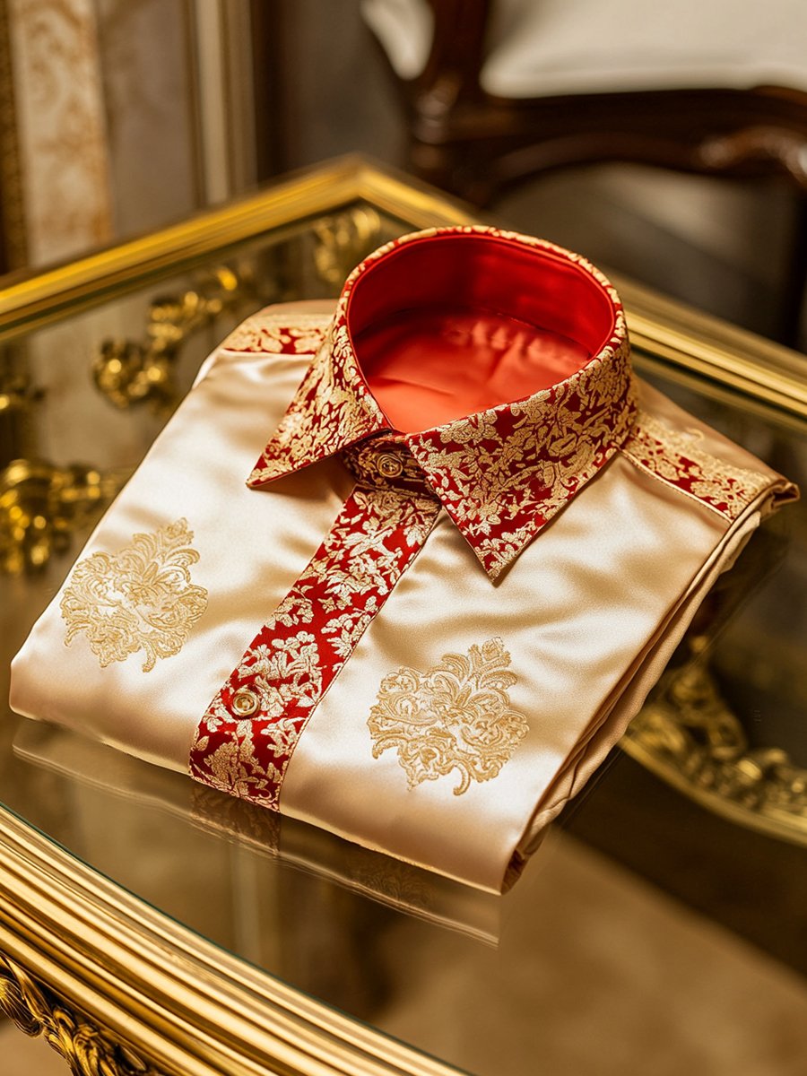 Men's Satin Long Sleeve Shirt