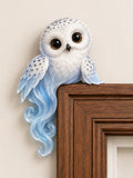 Enchanting Snowy Owl Door Frame Corner Sculpture – Magical Fantasy Bird Corner Decor for Home, Living Room, and Bedroom Accents