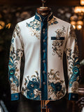 Men's casual fashion printed pattern shirt