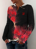 Japanese Pine Needle Tree Pattern Women's Sweater