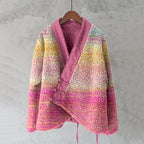 Vintage Pink Gradient Art Women's Kimono Cardigan