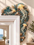 Glowing Jellyfish And Coral Reef Marine Style Door Corner Decor