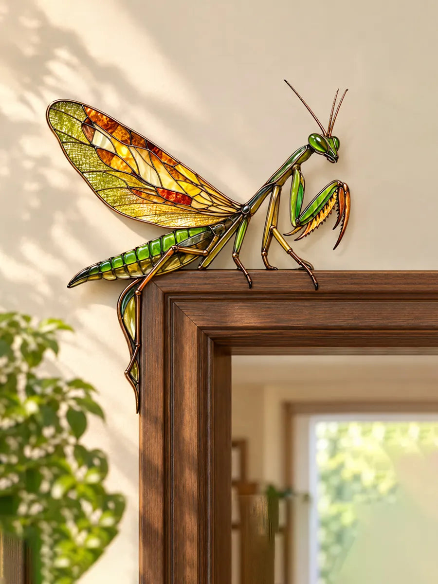 Stained Glass Mantis Door Frame Decor