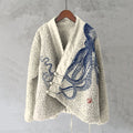 Vintage Japanese Art Octopus Pattern Women's Kimono Cardigan
