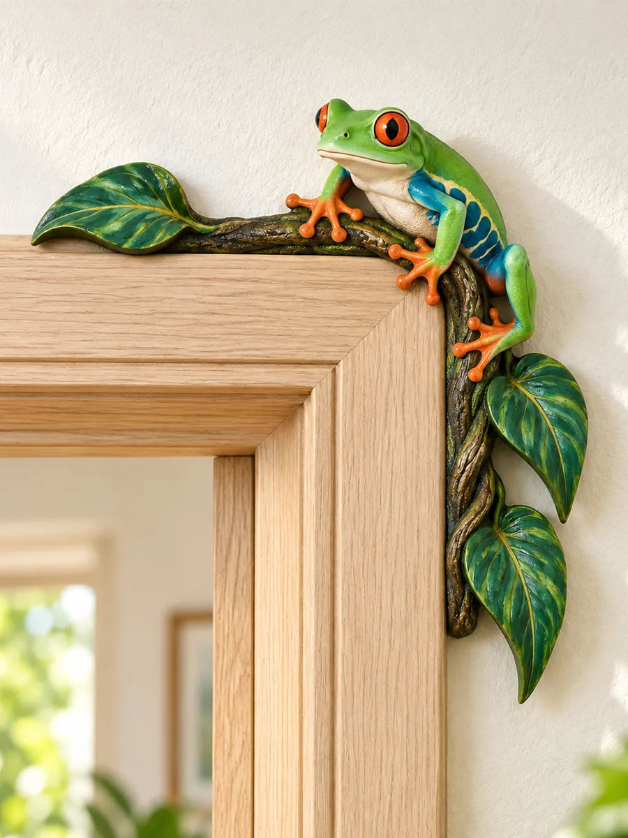 🐸Charming Red-Eyed Tree Frog Door Frame Corner Decor