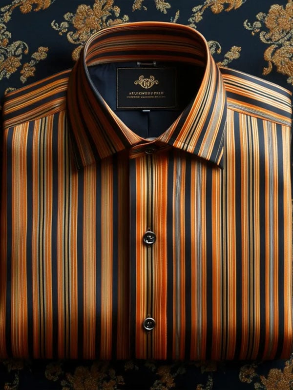 Men's Light Luxury Business Striped Print Shirt