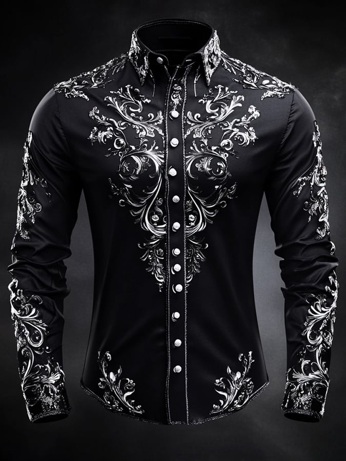 Men's Vintage Art Skull Shirt