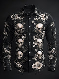 Men's Vintage Art Skull Shirt