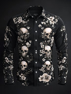 Men's Vintage Art Skull Shirt