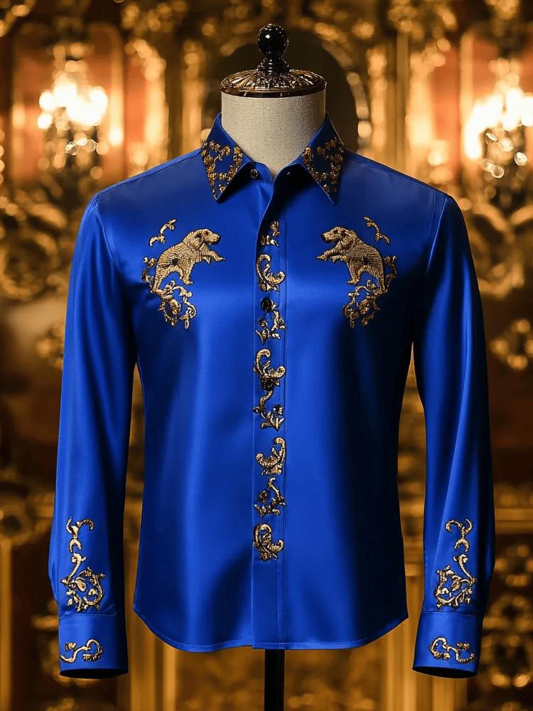 Men's Satin Long Sleeve Shirt