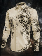 Men's Vintage Art Skull Shirt