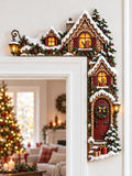 Festive Gingerbread House Door Corner Decor