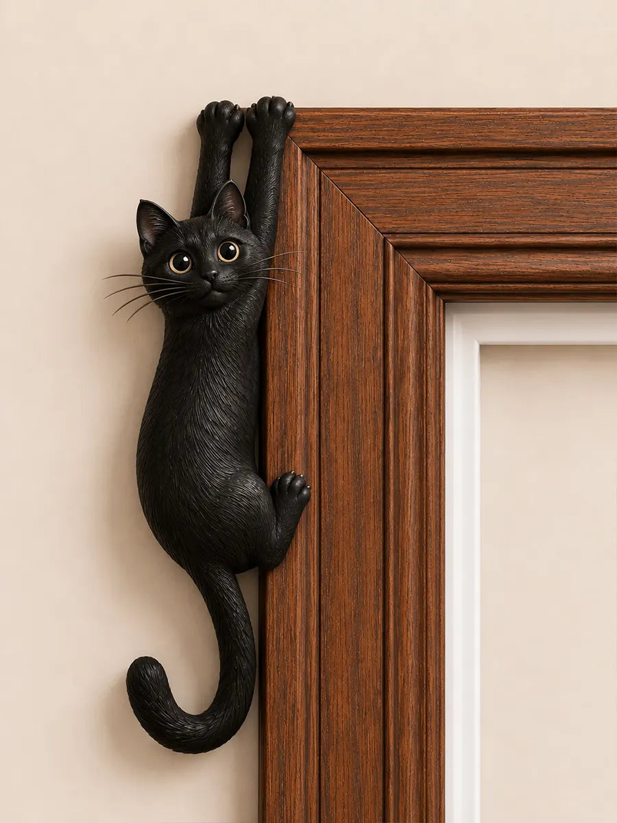 Black Cat Door Frame Wall Decoration