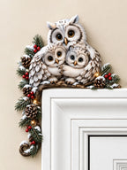 Christmas Owl Art Door Corner Decor