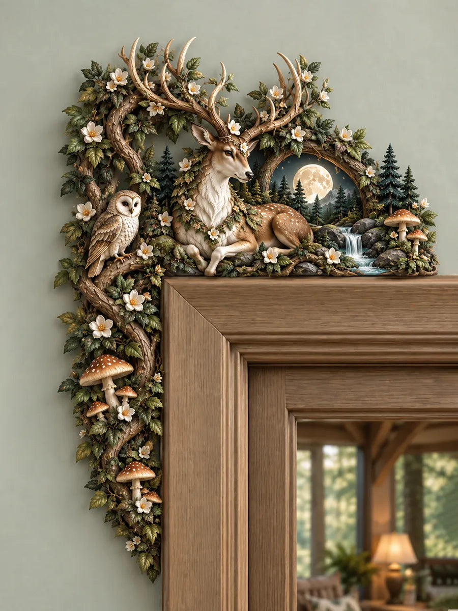 🦌 Enchanted Deer & Owl Door Frame Topper
