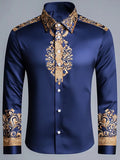 Men's Fashion Design Printed Long Sleeve Shirt
