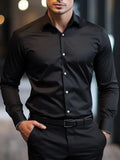 Men's Business Casual Striped Long Sleeve Shirt