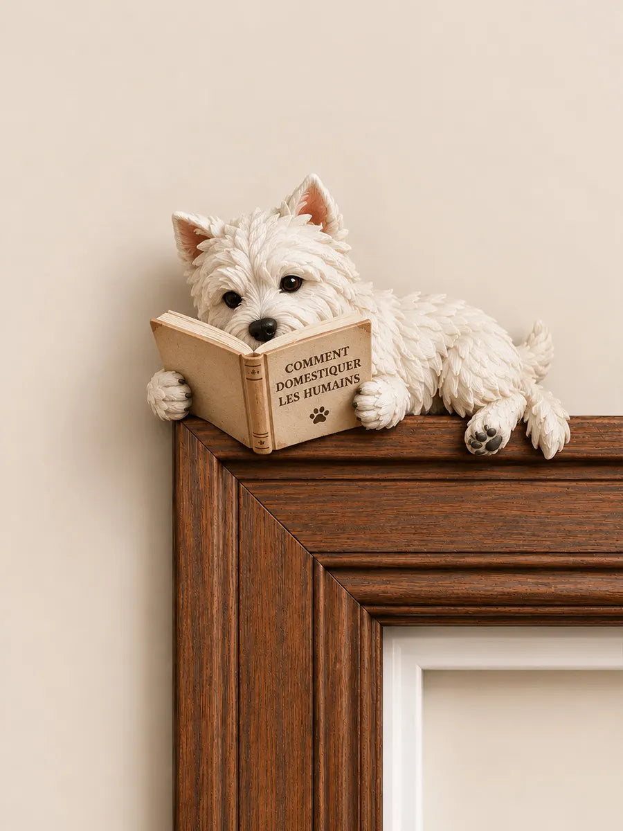 Fun Book Lover Dog Door Frame Wall Decoration