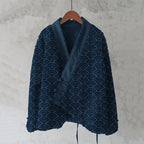 Vintage Ocean Wave Embroidery Art Women's Kimono Cardigan