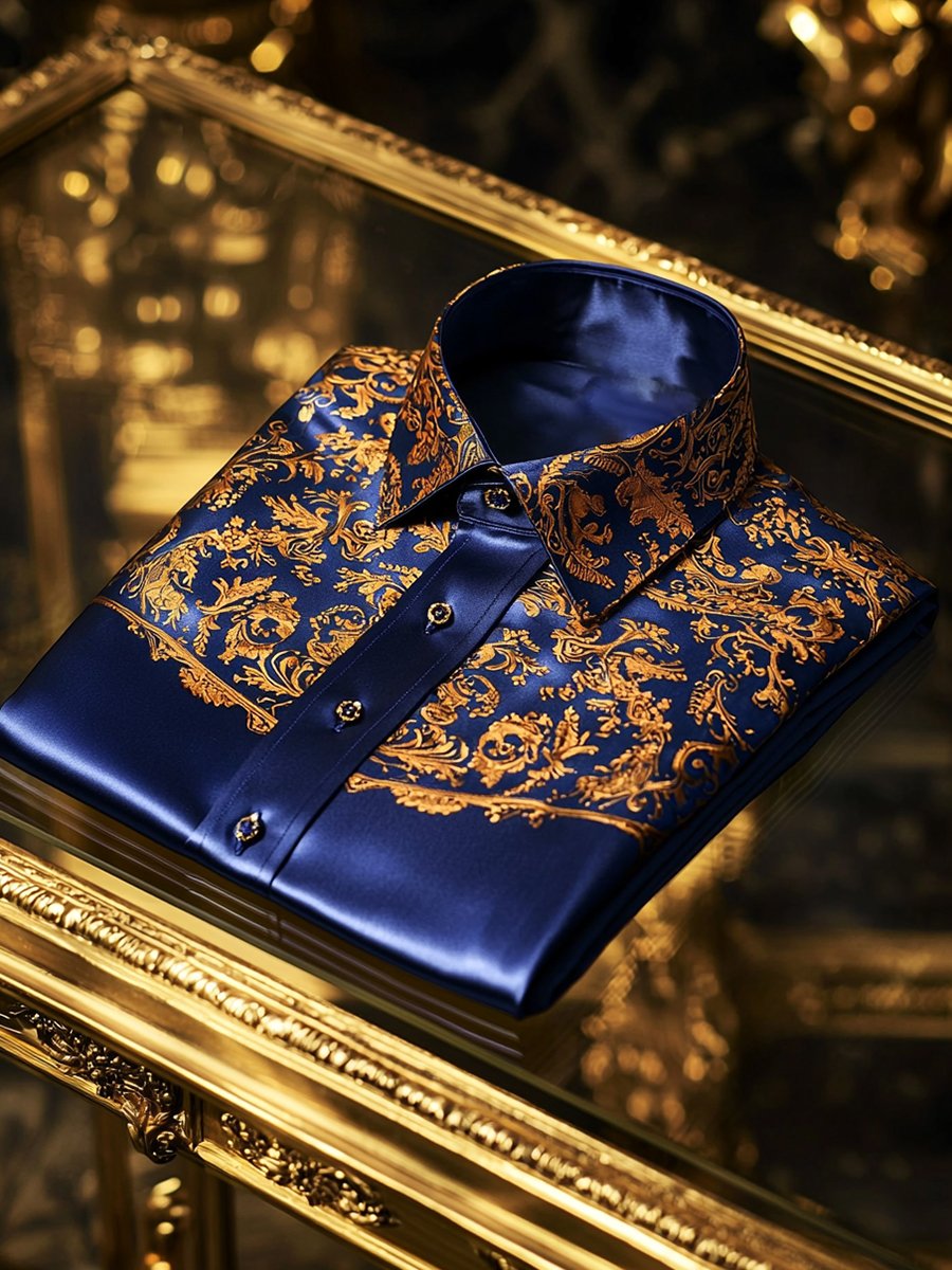 Men's Satin Long Sleeve Shirt