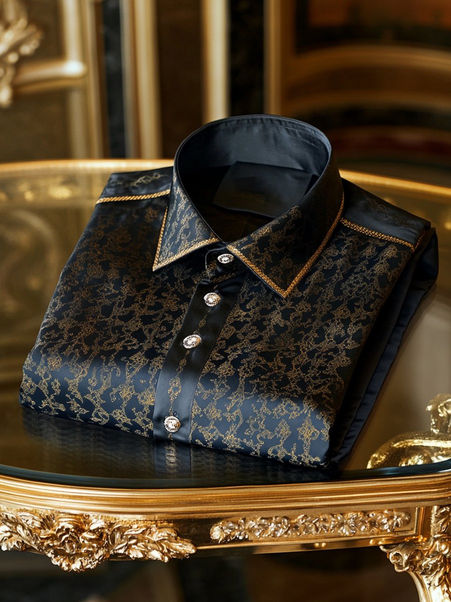 Men's Satin Long Sleeve Shirt