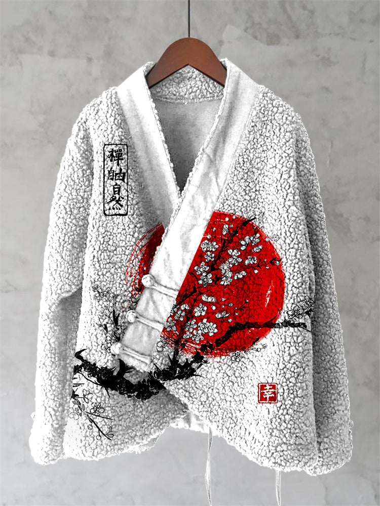 Vintage Sunrise  Japanese Art  Women's Kimono Cardigan