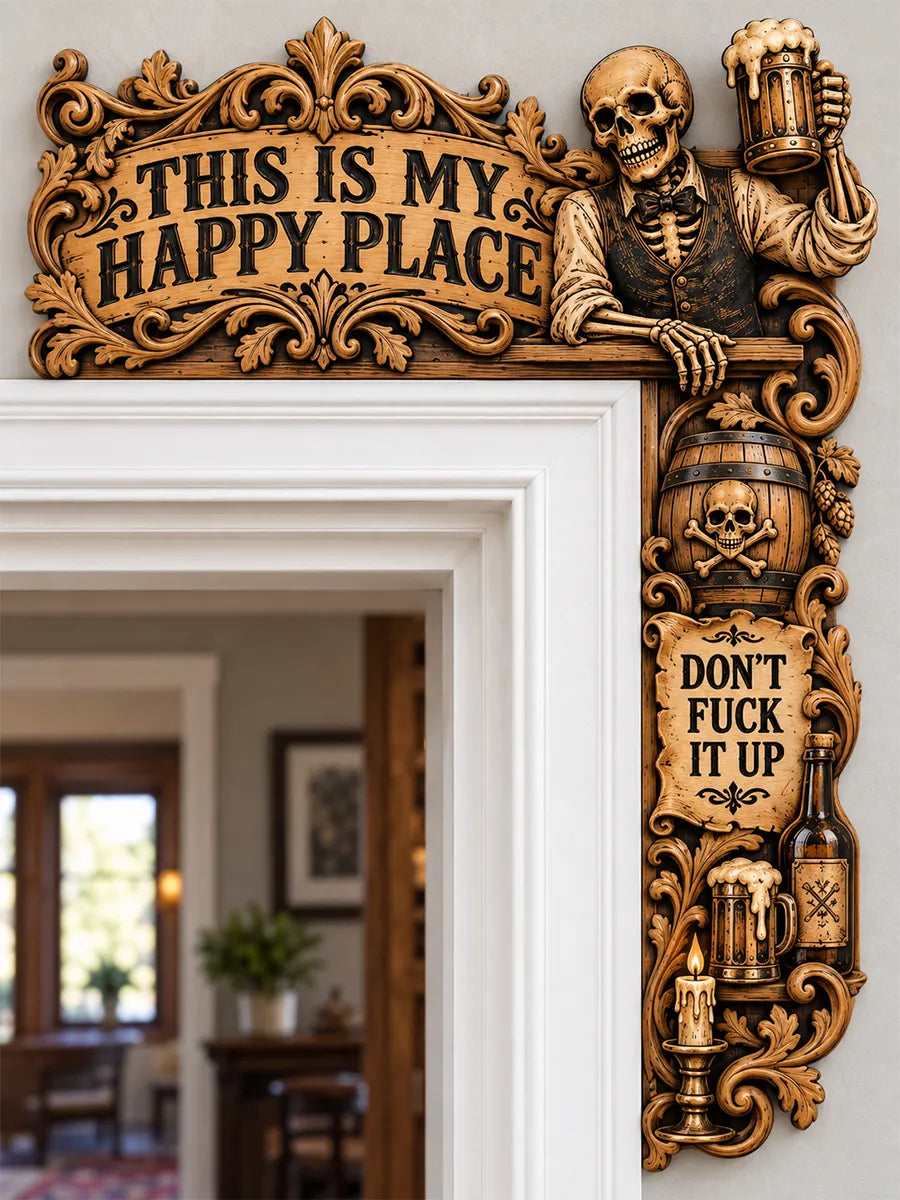 💀Dead Man's Pub Gothic Skeleton Door Frame Corner Decor