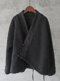 Vintage Japanese Style Cozy Fleece Kimono Cardigan