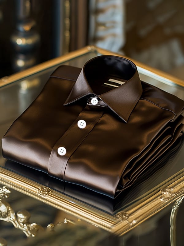 Men's Satin Long Sleeve Shirt