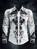 Men's Casual Vintage Black Pattern Shirt