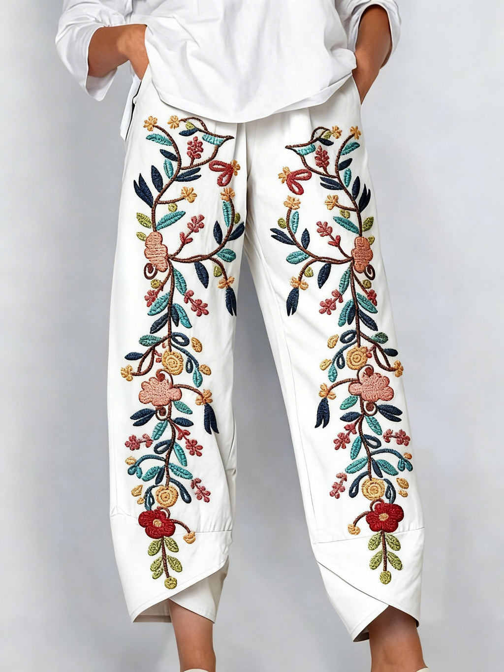 Women's Floral Print Art Print Casual Pants
