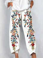 Women's Floral Print Art Print Casual Pants