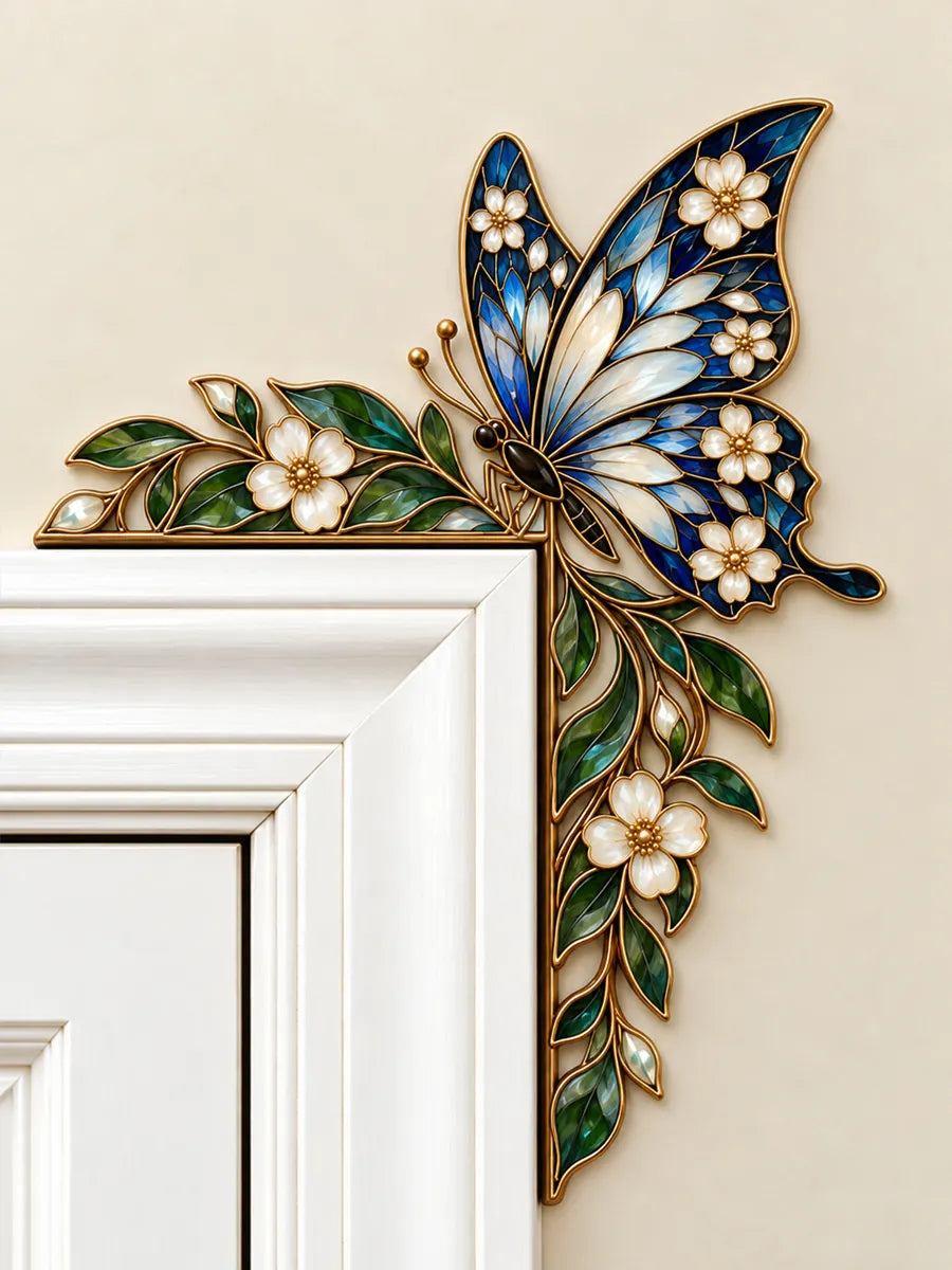 Butterfly & Floral Art Door Frame Corner Decor