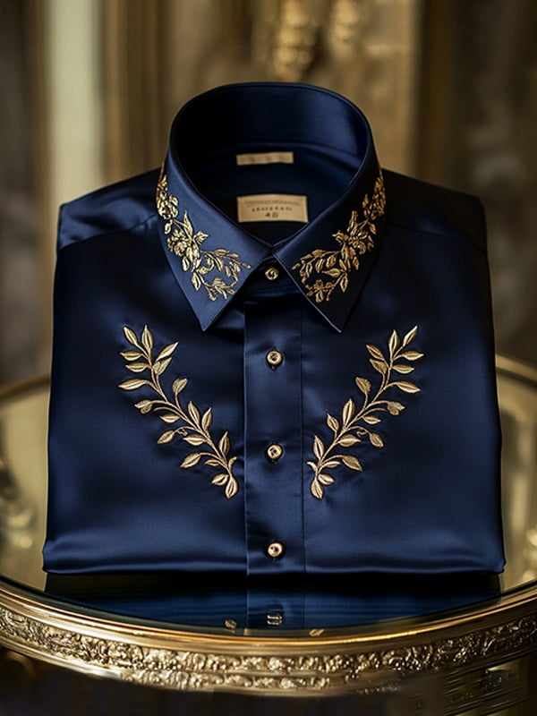 Men's Satin Long Sleeve Shirt