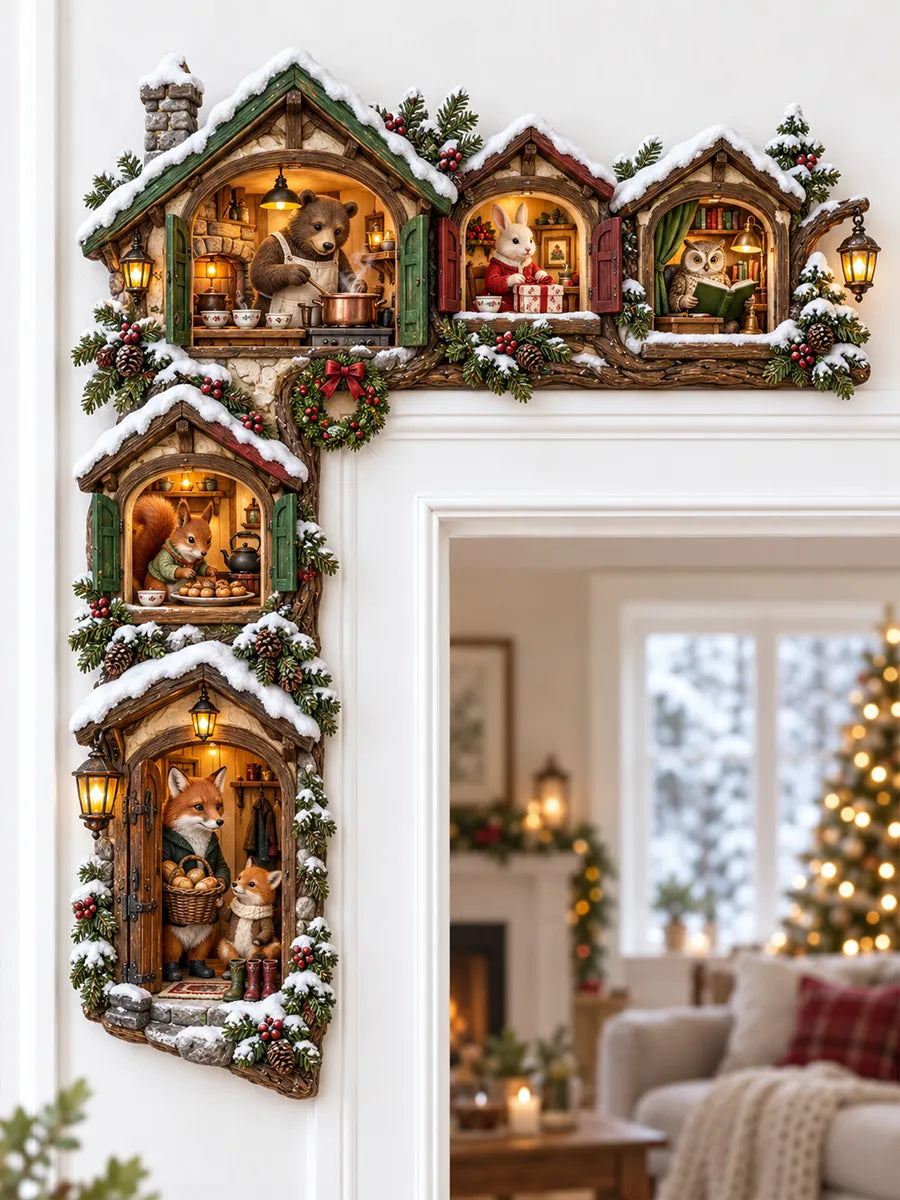🎄 Enchanted Woodland Winter Village Door Corner Decor