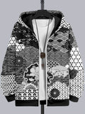 Men's Vintage Japanese Art Comfy Full Zip Hoodie