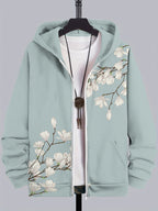 Men's Japanese Magnolia Art Comfy Pocket Hoodie
