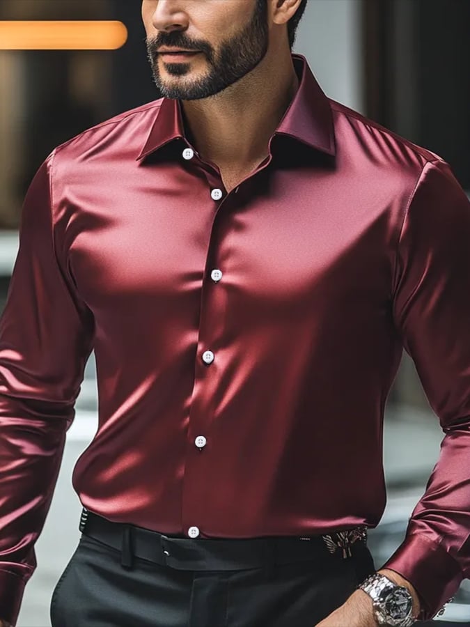 Men's Fashion Design Printed Long Sleeve Shirt