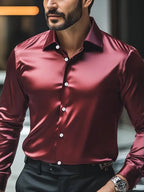 Men's Fashion Design Printed Long Sleeve Shirt