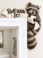 “Roll With It” Raccoon Door Frame Corner Decor