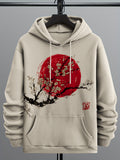 Men's Plum Blossom Sunrise Japanese Art Cozy Hoodie