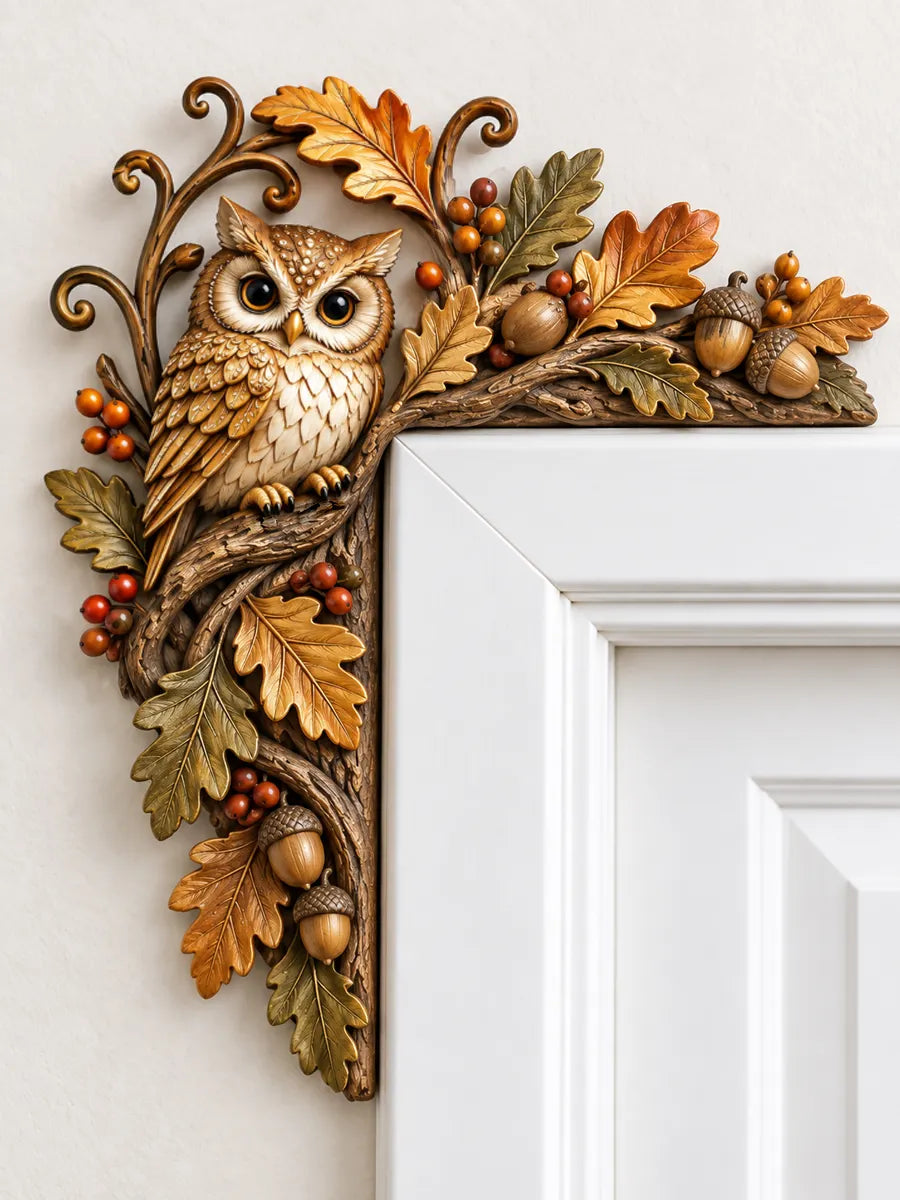 Rustic Owl Wooden Door Frame Door Topper