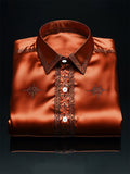 Men's Satin Luxury Business Long Sleeve Shirt