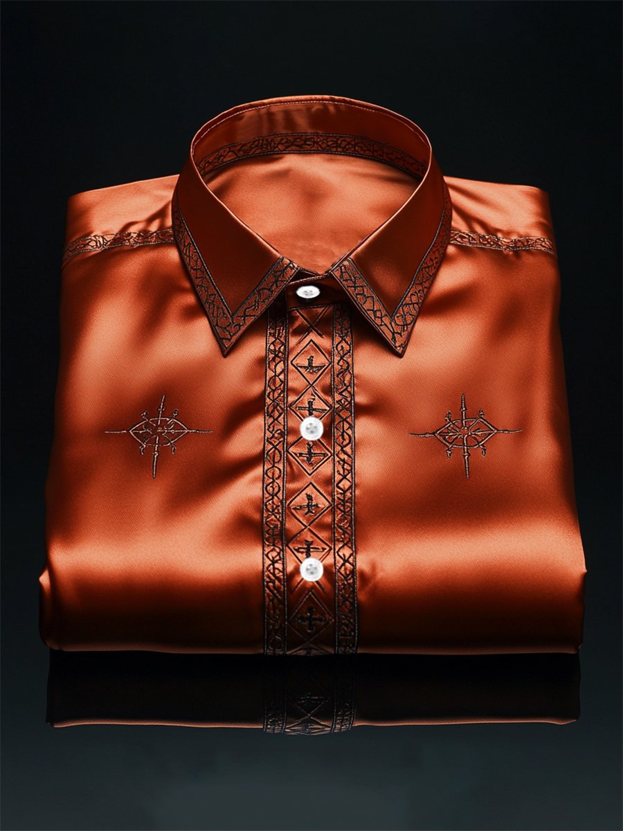 Men's Satin Luxury Business Long Sleeve Shirt