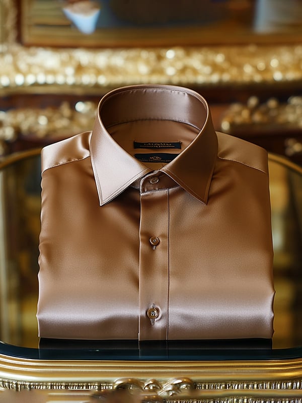 Men's Satin Luxury Business Long Sleeve Shirt