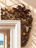 🤠 Western Cowboy Skeleton & Bull Roping Door Corner Decor