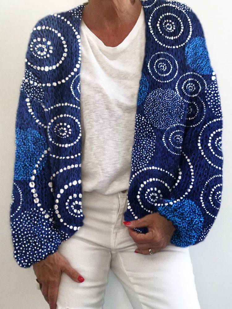 Circle Ripple Japanese Style Women's Cardigan