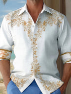 Printed Men'S Vacation Casual Long Sleeve Shirt